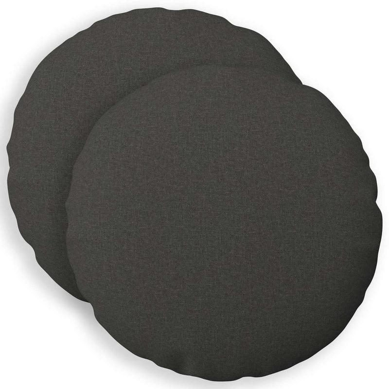 Cushion with Pillow HEERLEN 2 pcs Dark Grey Fabric