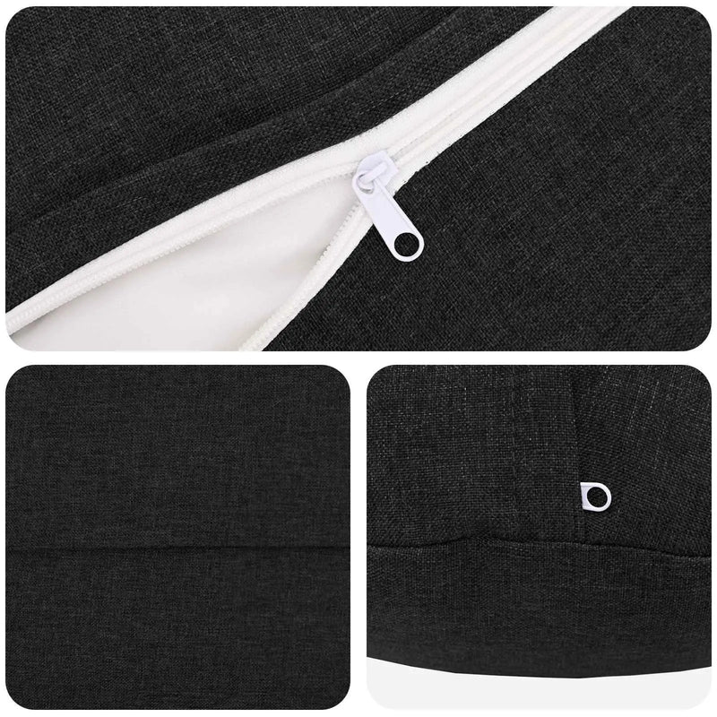 Cushion with Pillow HEERLEN 6 pcs Black Fabric