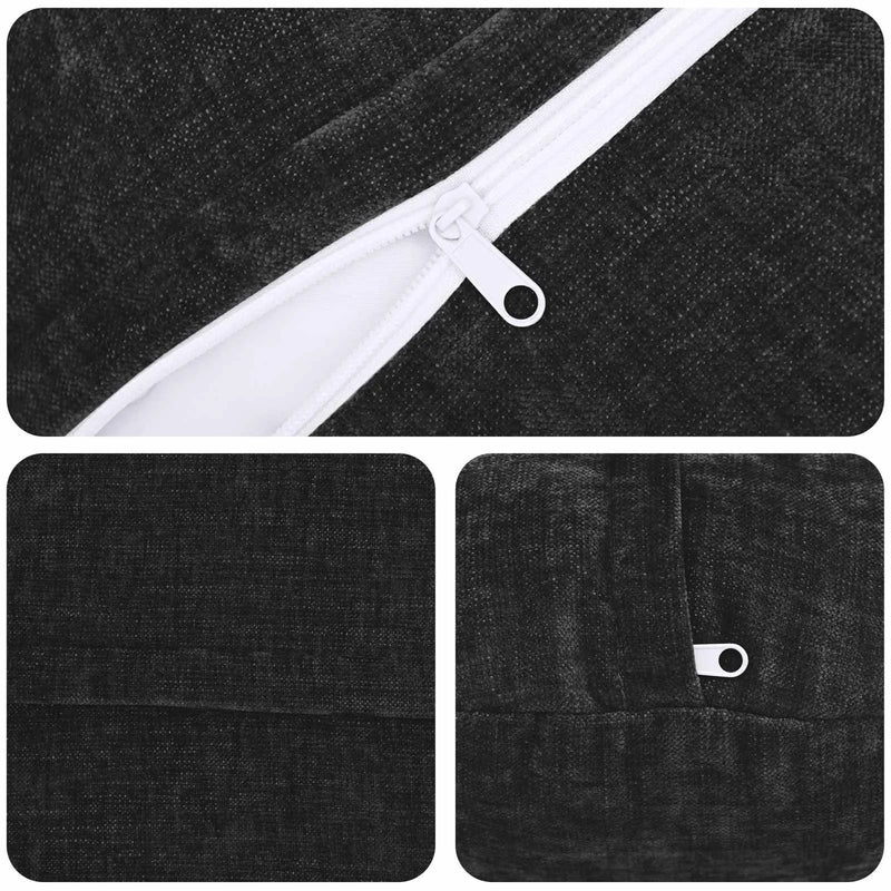 Cushion 2 pcs HEERLEN Anthracite �� 50 cm Chenille Fabric