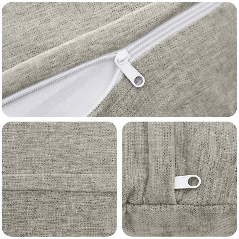 Cushion 2 pcs HEERLEN Light Grey �� 50 cm Chenille Fabric