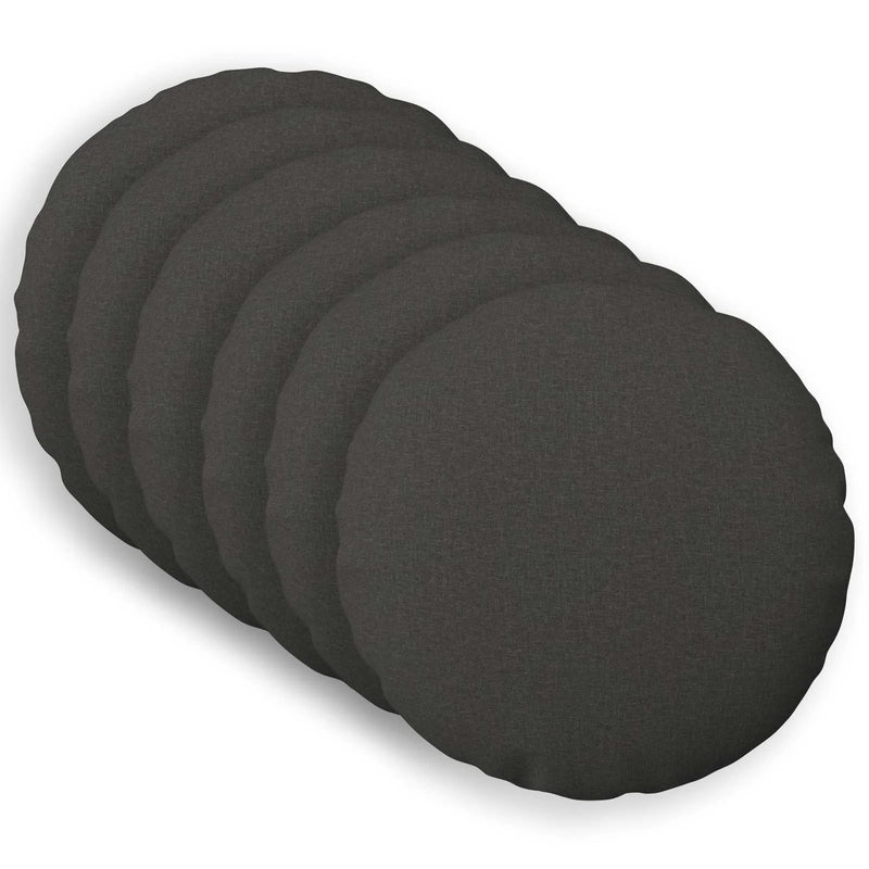 Cushion with Pillow HEERLEN 6 pcs Dark Grey Fabric