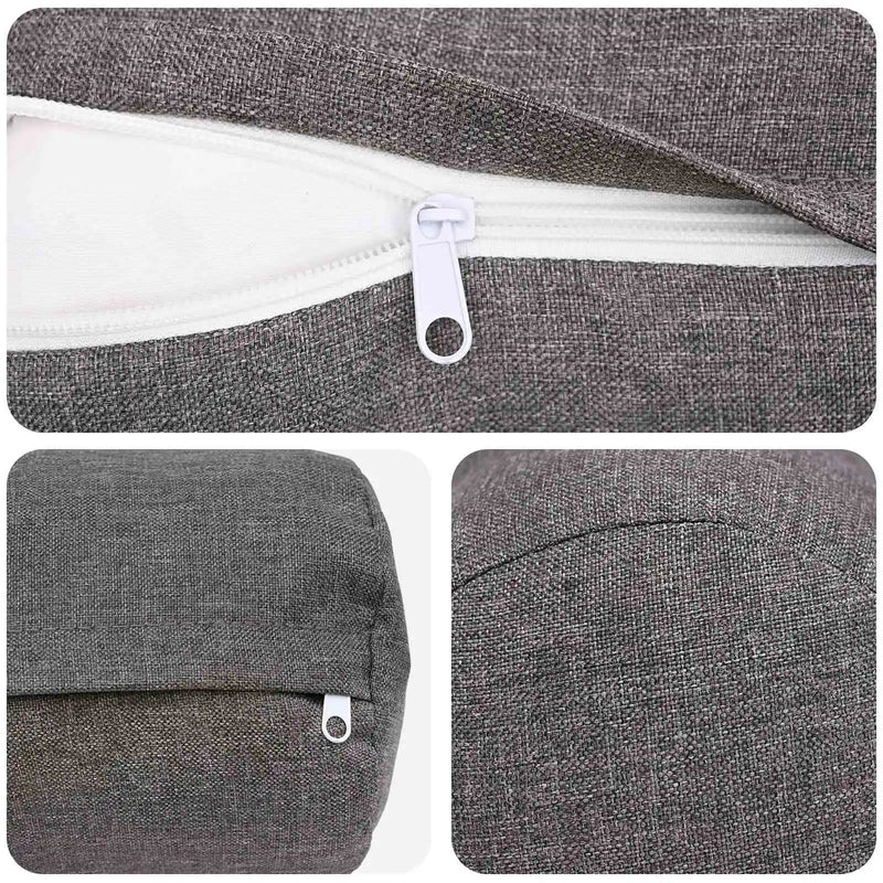 Cushion with Pillow HEERLEN 2 pcs Light Grey Fabric