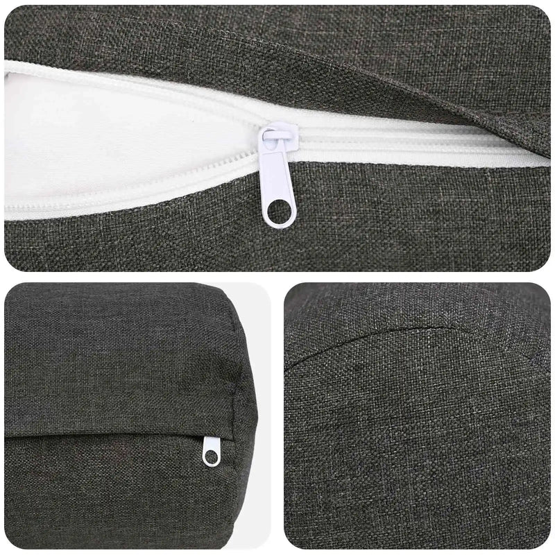 Cushion with Pillow HEERLEN 2 pcs Dark Grey Fabric