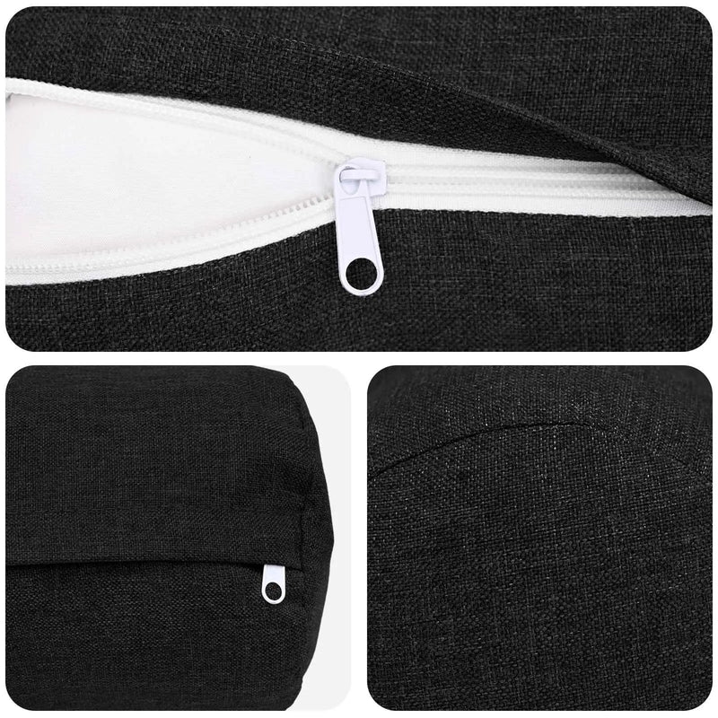 Cushion with Pillow HEERLEN 2 pcs Black Fabric