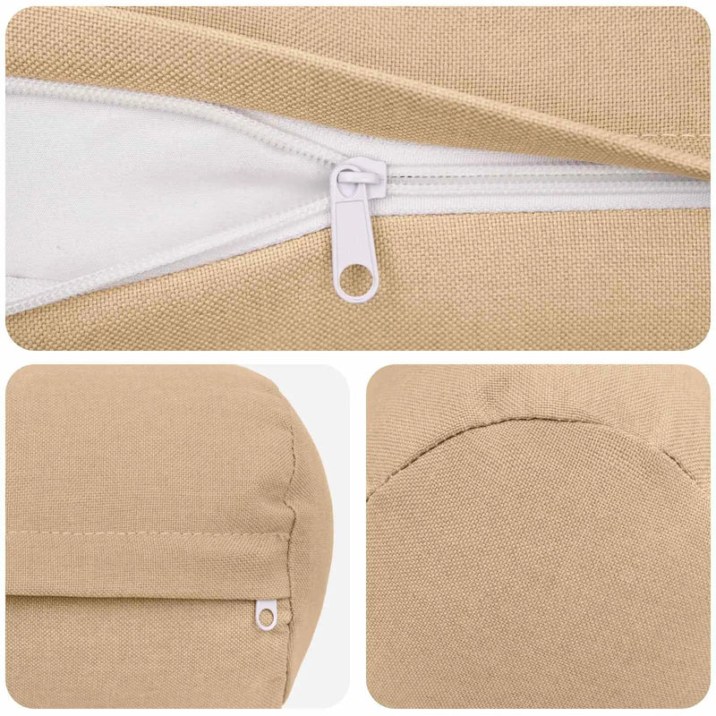 Cushion with Pillow HEERLEN 2 pcs Cream Fabric