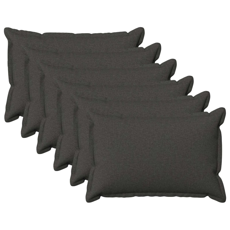 Cushion with Pillow HOUTEN 6 pcs Dark Grey Faux Linen