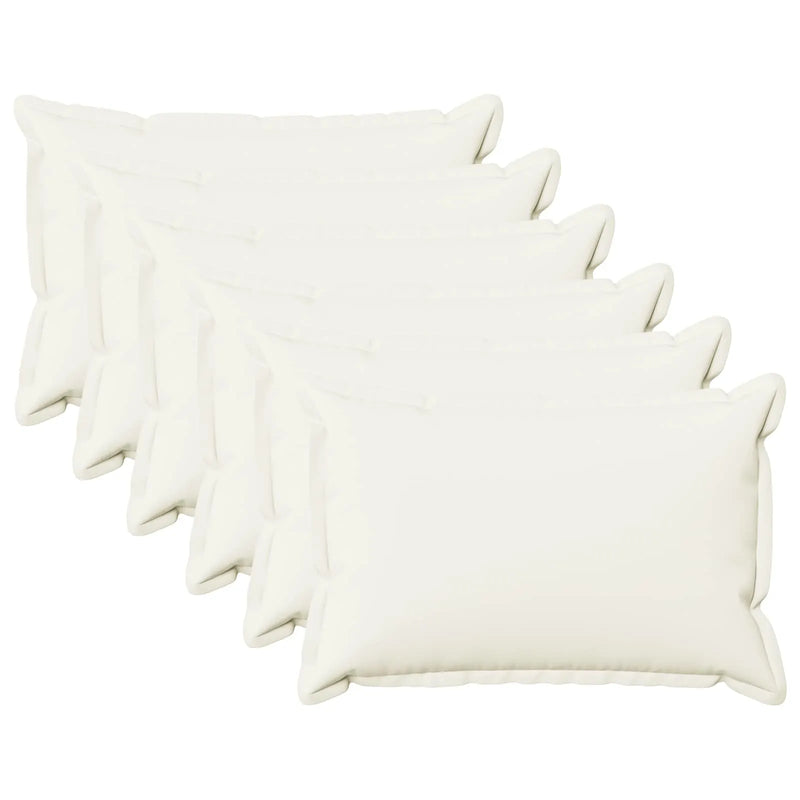 Cushion with Pillow HOUTEN 6 pcs White Faux Linen