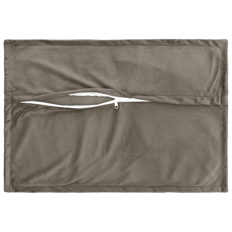 Cushion with Pillow HOUTEN 2 pcs Light Grey Velvet