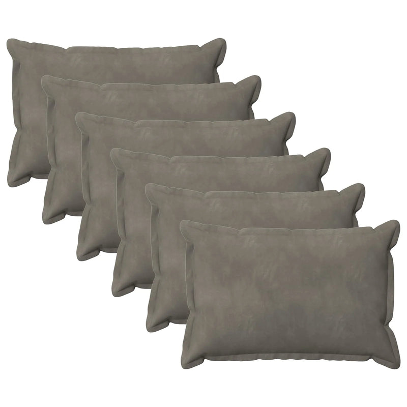 Cushion with Pillow HOUTEN 6 pcs Light Grey Velvet