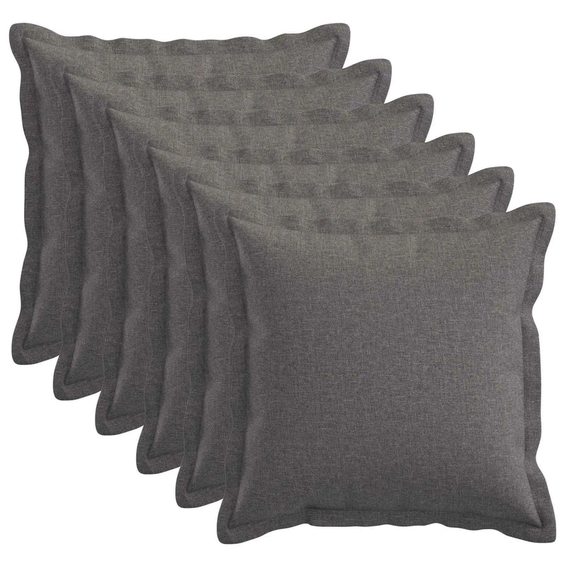 Cushion with Pillow HOUTEN 6 pcs Light Grey Faux Linen