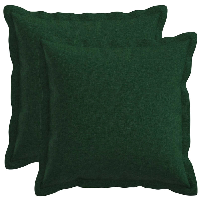 Cushion with Pillow HOUTEN 2 pcs Dark Green Faux Linen