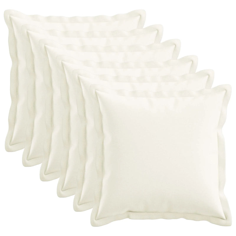 Cushion with Pillow HOUTEN 6 pcs White Faux Linen