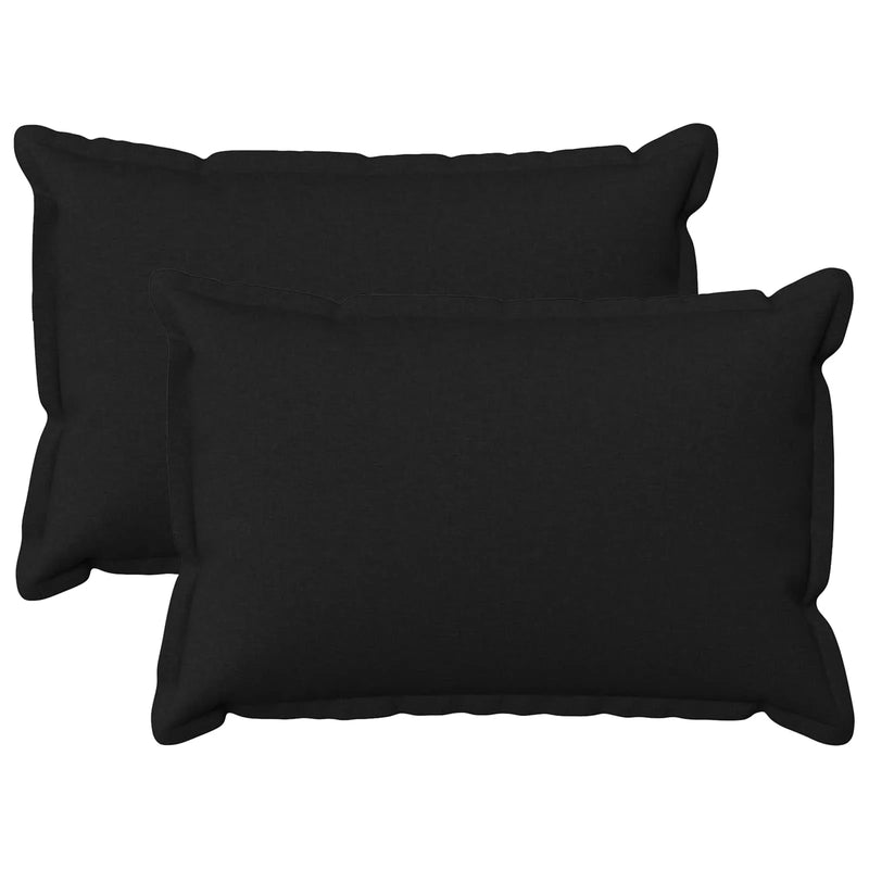 Cushion with Pillow HOUTEN 2 pcs Black Faux Linen