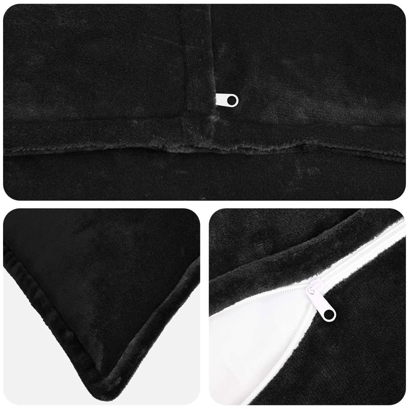 Throw Pillow 2 pcs HOUTEN Black 40 x 70 cm Flannel