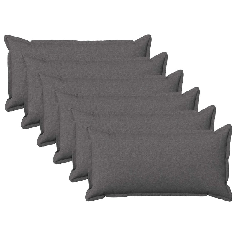 Cushion with Pillow HOUTEN 6 pcs Light Grey Faux Linen