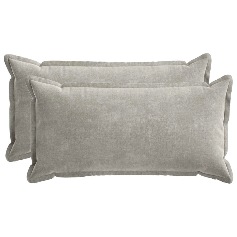 Cushion 2 pcs HOUTEN Light Grey 40 x 80 cm Chenille Fabric