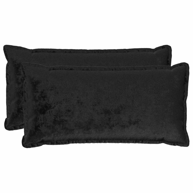 Throw Pillow 2 pcs HOUTEN Black 40 x 80 cm Flannel