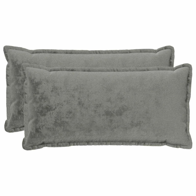 Throw Pillow 2 pcs HOUTEN Dark Grey 40 x 80 cm Flannel