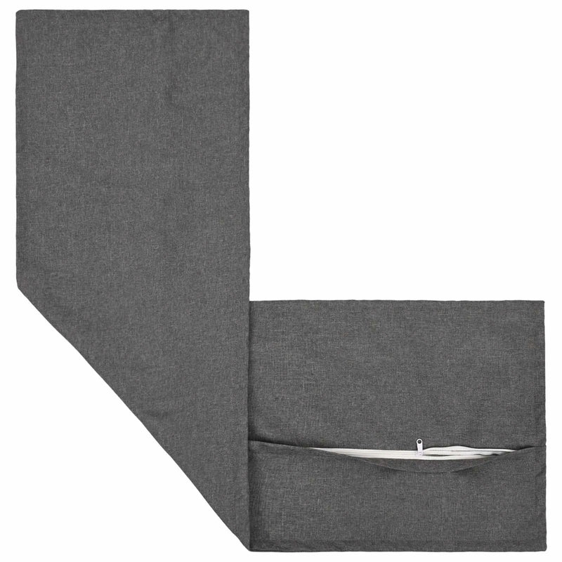 Cushion with Pillow HOUTEN Light Grey 40 x 145 cm Faux Linen