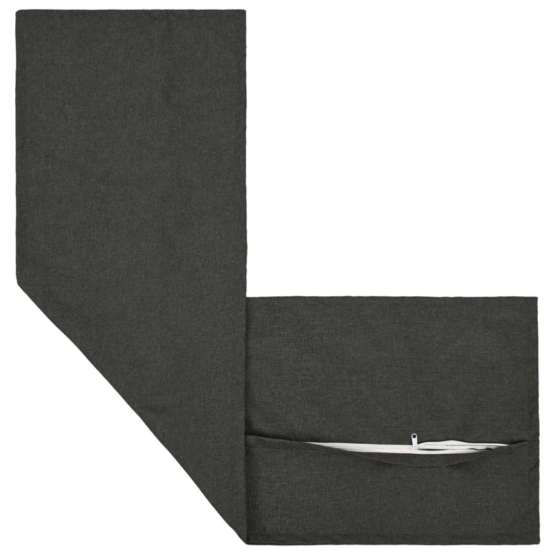 Cushion with Pillow HOUTEN Dark Grey 40 x 145 cm Faux Linen