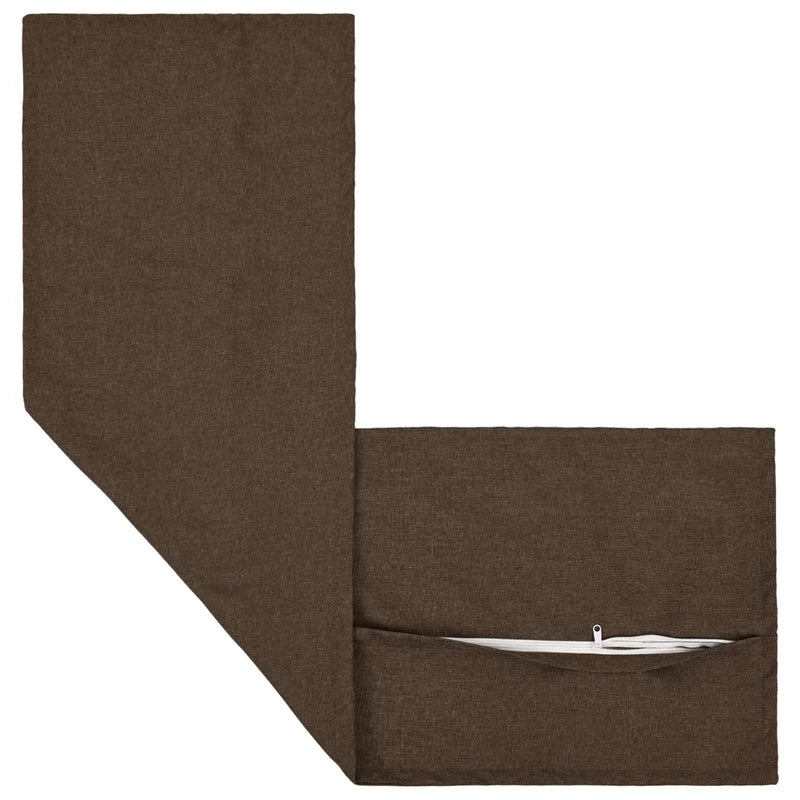Cushion with Pillow HOUTEN 2 pcs Taupe Faux Linen