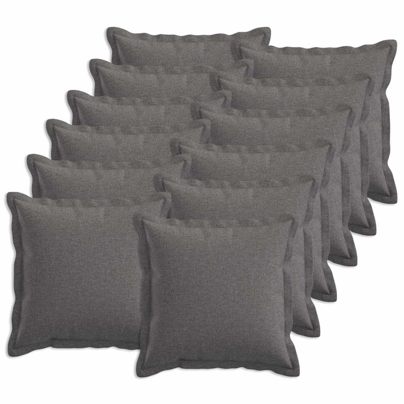 Cushion with Pillow HOUTEN 12 pcs Light Grey Faux Linen