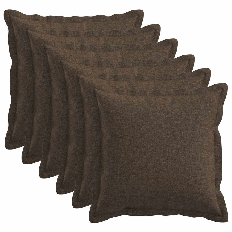 Cushion with Pillow HOUTEN 6 pcs Taupe Faux Linen