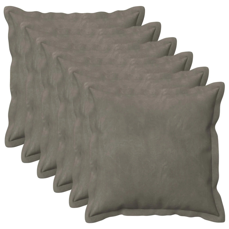 Cushion with Pillow HOUTEN 6 pcs Light Grey Velvet