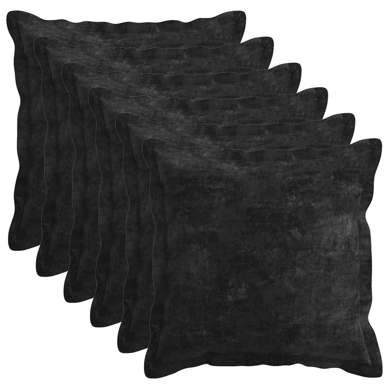 Cushion 6 pcs HOUTEN Anthracite 45 x 45 cm Chenille Fabric
