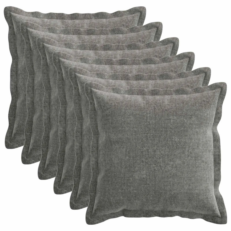 Cushion 6 pcs HOUTEN Dark Grey 45 x 45 cm Chenille Fabric