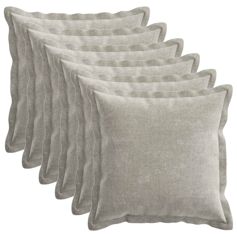 Cushion 6 pcs HOUTEN Light Grey 45 x 45 cm Chenille Fabric