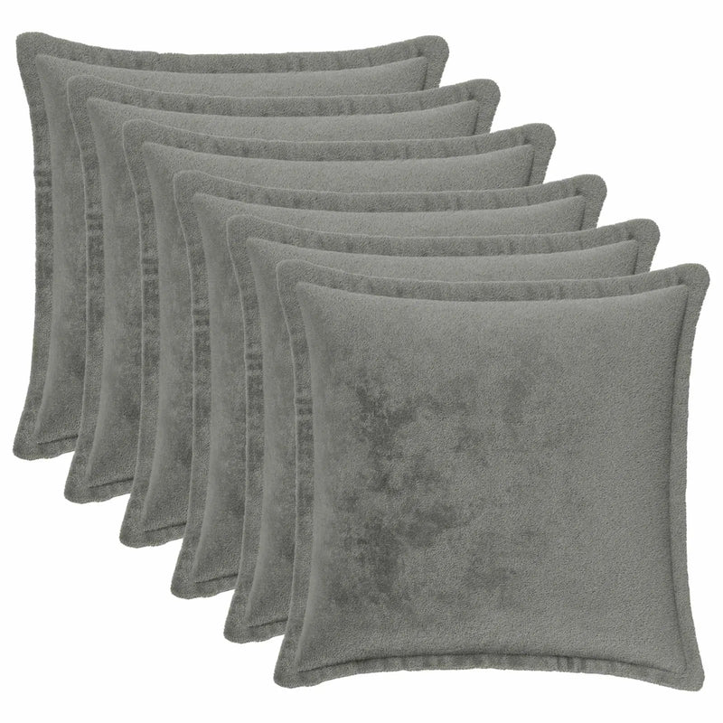 Throw Pillow 6 pcs HOUTEN Dark Grey 45 x 45 cm Flannel