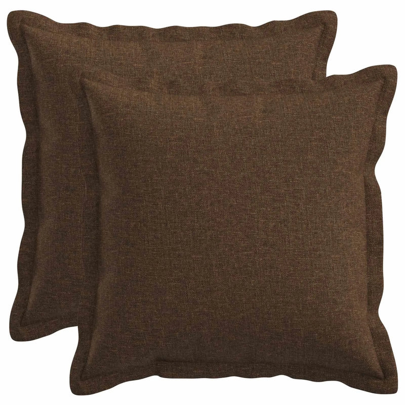 Cushion with Pillow HOUTEN 2 pcs Brown Faux Linen