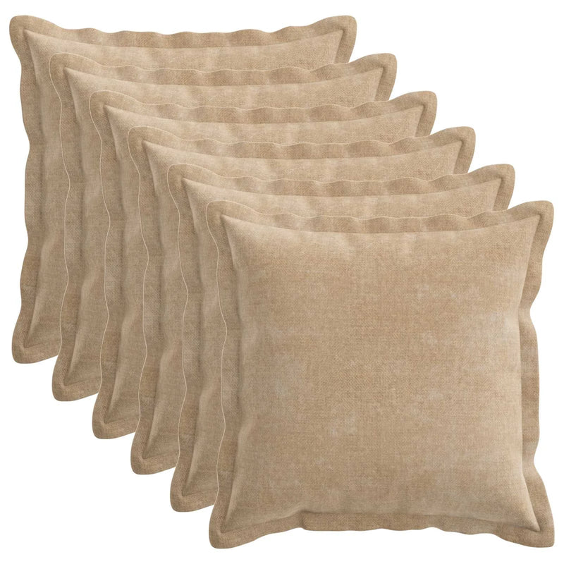 Cushion 6 pcs HOUTEN Taupe 50 x 50 cm Chenille Fabric