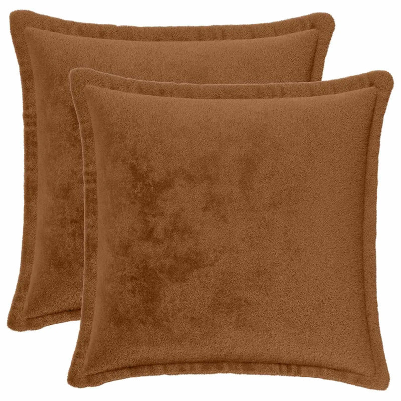 Throw Pillow 2 pcs HOUTEN Light Brown 50 x 50 cm Flannel