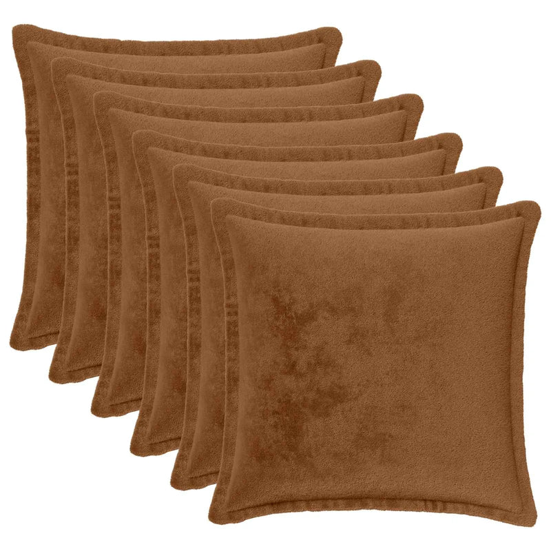 Throw Pillow 6 pcs HOUTEN Light Brown 50 x 50 cm Flannel