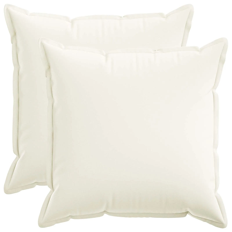 Cushion with Pillow HOUTEN 2 pcs White Faux Linen