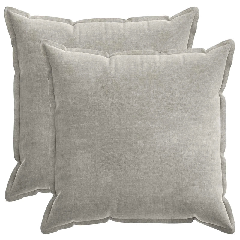 Cushion 2 pcs HOUTEN Light Grey 55 x 55 cm Chenille Fabric