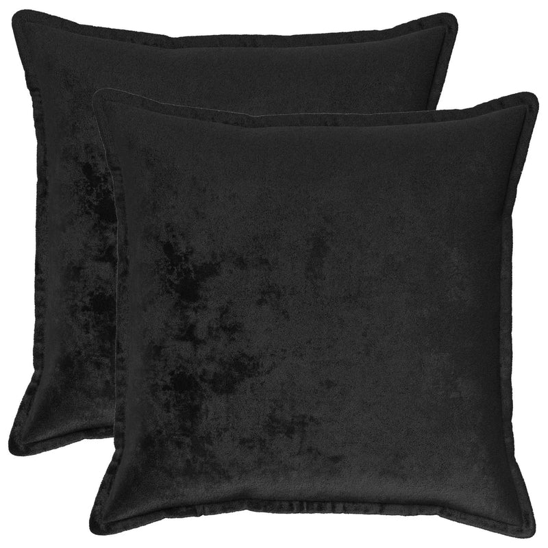Throw Pillow 2 pcs HOUTEN Black 55 x 55 cm Flannel