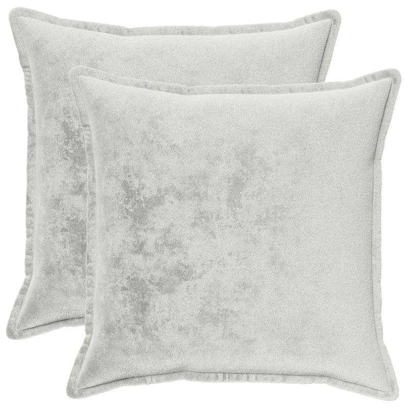 Throw Pillow 2 pcs HOUTEN Light Grey 60 x 60 cm Flannel