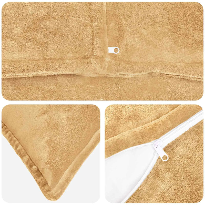 Throw Pillow 2 pcs HOUTEN Taupe 60 x 60 cm Flannel
