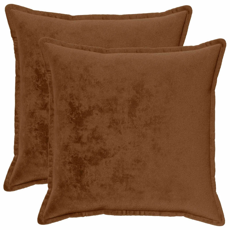 Throw Pillow 2 pcs HOUTEN Light Brown 60 x 60 cm Flannel