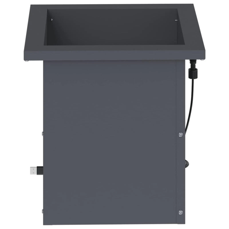 Garden Planter with LED 2 pcs Antracite 30 x 30 x 30 cm Steel