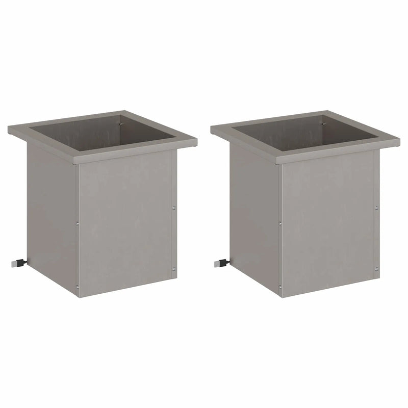Garden Planter with LED 2 pcs Rusty 30 x 30 x 30 cm