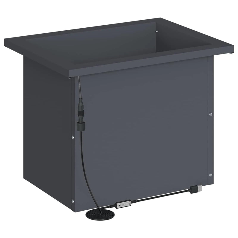 Garden Planter with LED 2 pcs Antracite 30 x 40 x 30 cm Steel