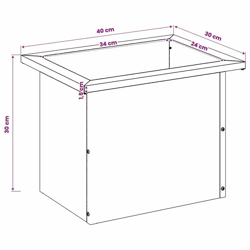 Garden Planter with LED 2 pcs Antracite 30 x 40 x 30 cm Steel