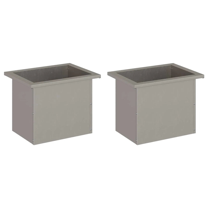 Garden Planter with LED 2 pcs Rusty 30 x 40 x 30 cm