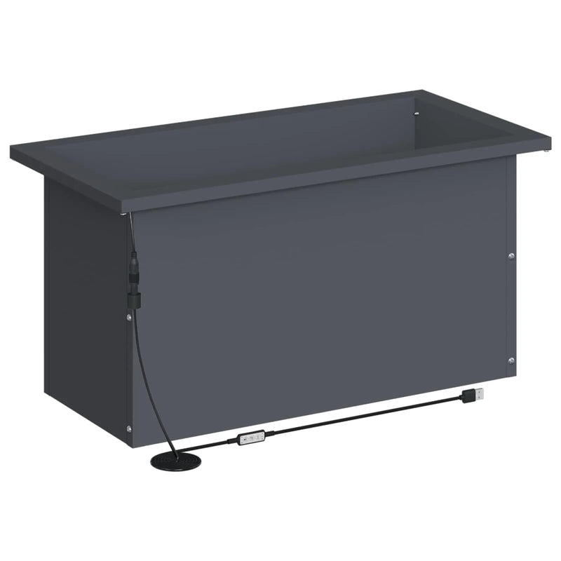Garden Planter with LED 2 pcs Antracite 30 x 60 x 30 cm Steel