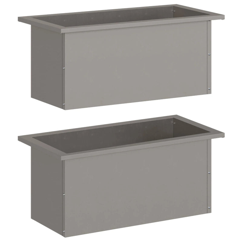 Garden Planter with LED 2 pcs Rusty 30 x 60 x 30 cm