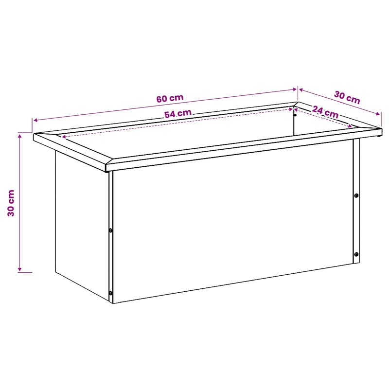 Garden Planter with LED 2 pcs Rusty 30 x 60 x 30 cm